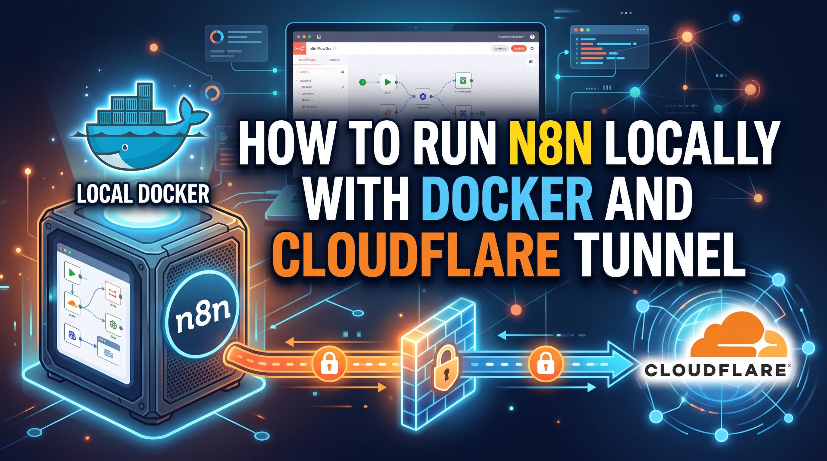 🚀 How to Run n8n Locally with Docker and Cloudflare Tunnel (No Port Forwarding Required)